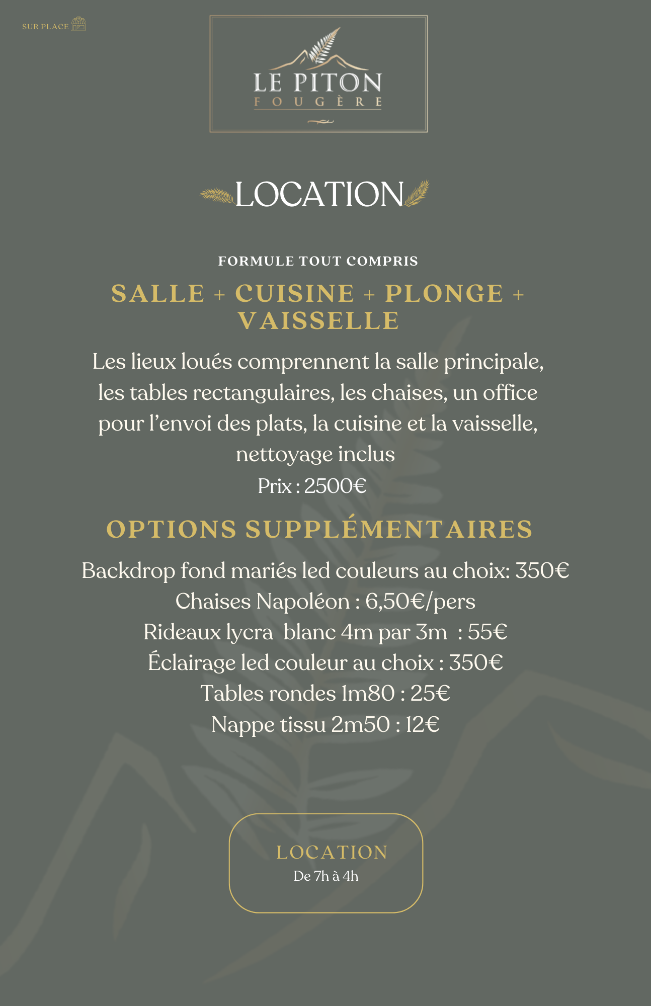 Location salle seule