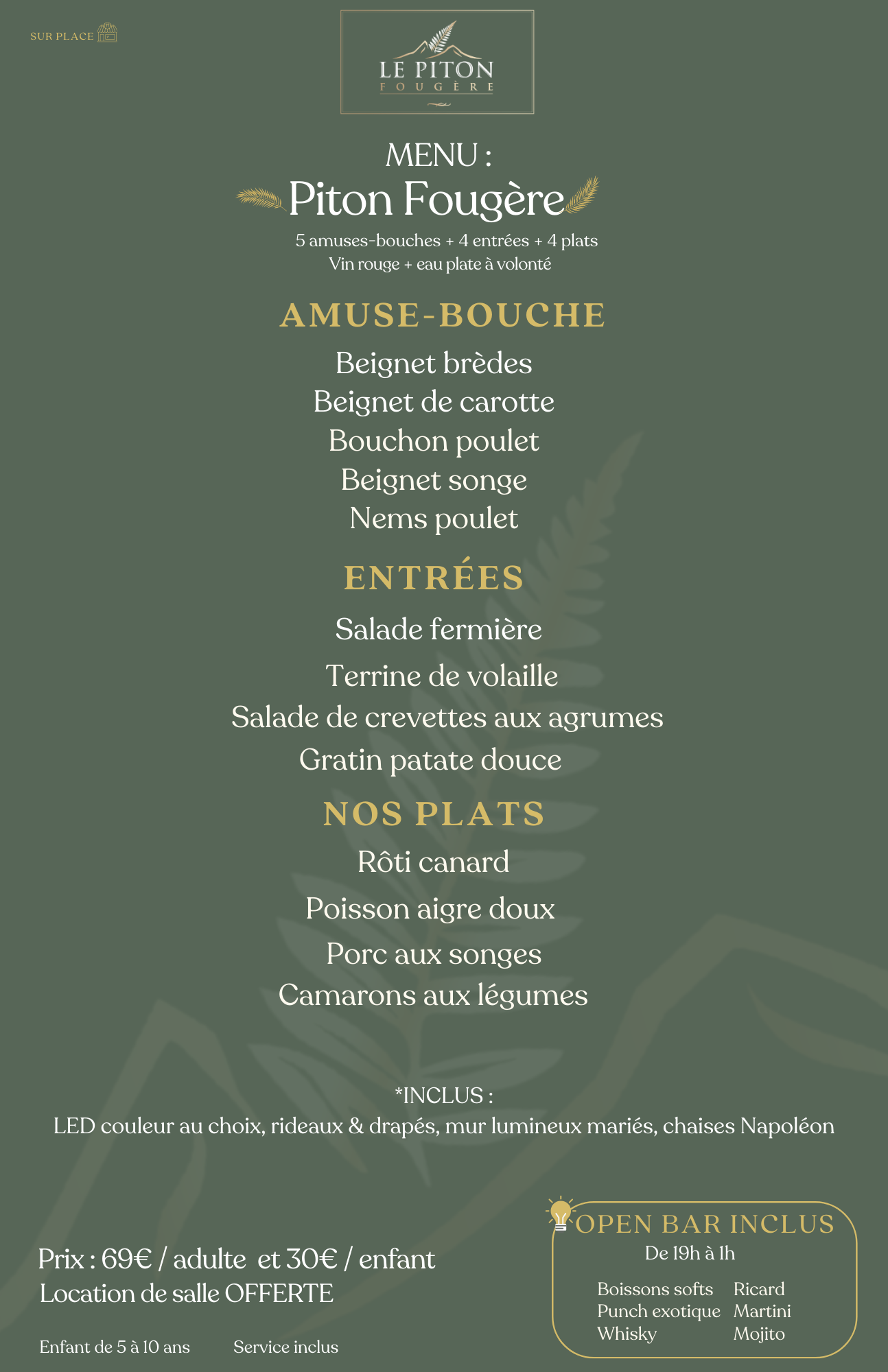 Menu Mariage salle+traiteur
