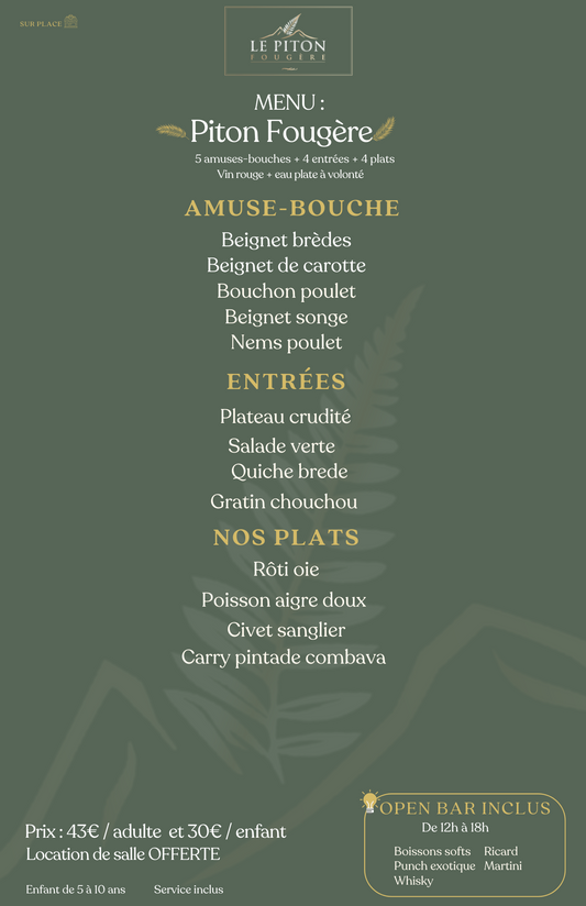Menu du dimanches